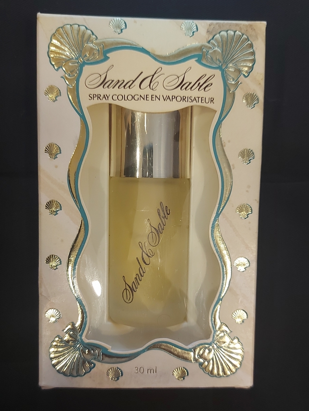 Sand & Sable by Coty Floral Cologne Spray - Black/White Text Graphic